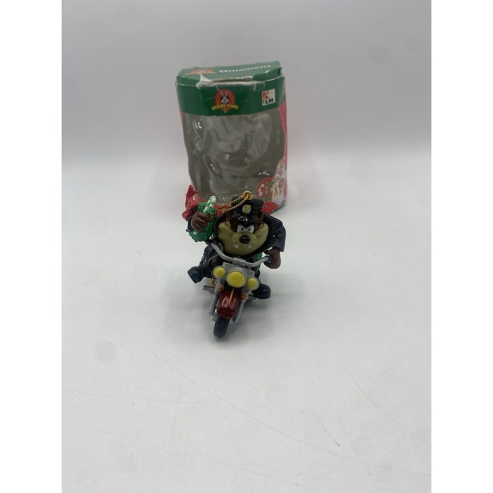 Taz‎ On Motorcycle Looney Tunes Christmas Ornament Trevco 2000 in Original Box